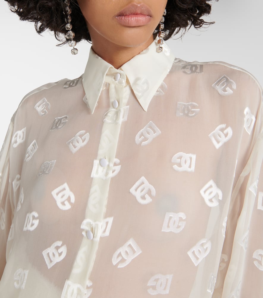 Burnout sheer silk shirt