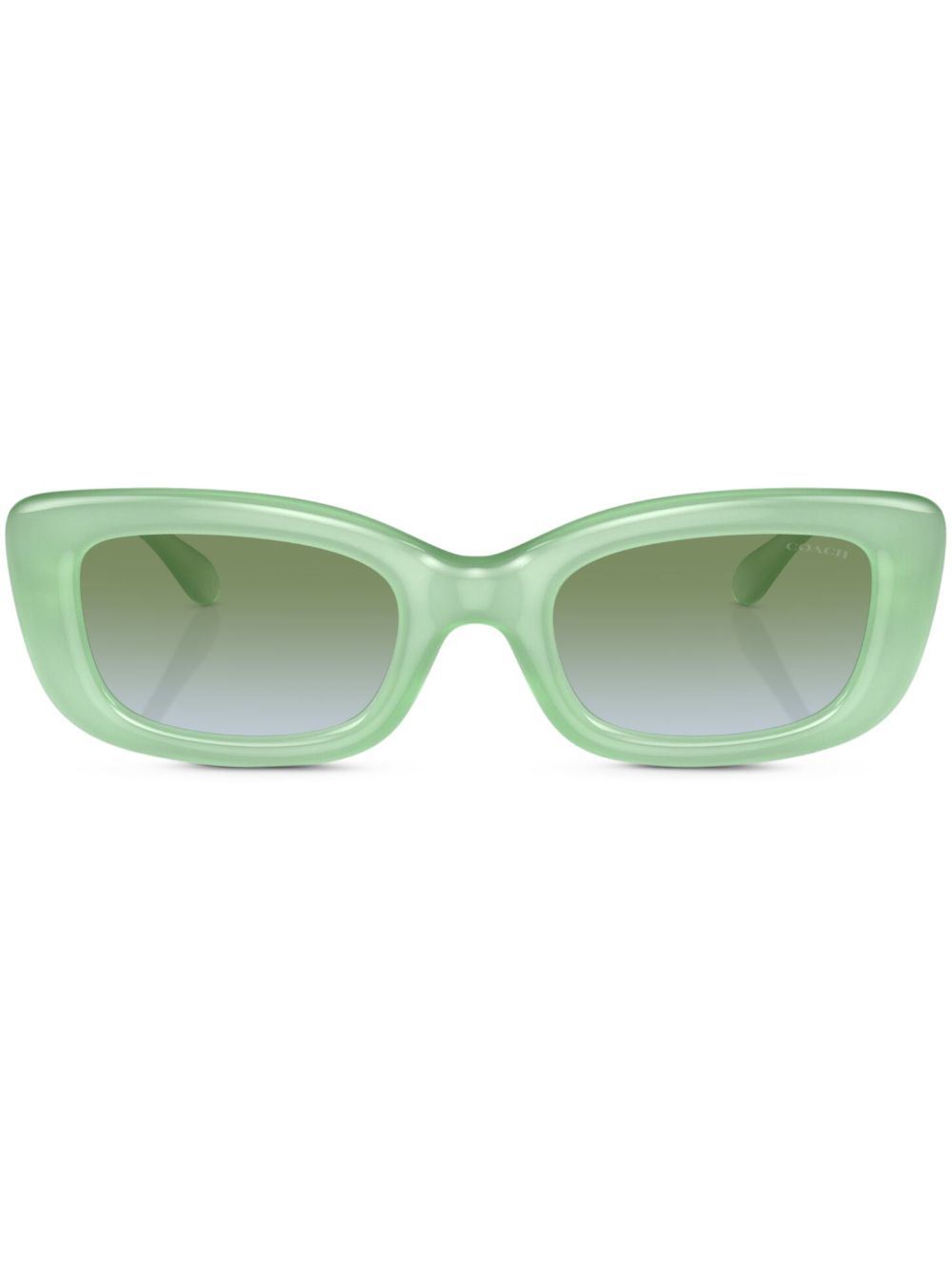 Logo-plaque rectangle-frame sunglasses - Green