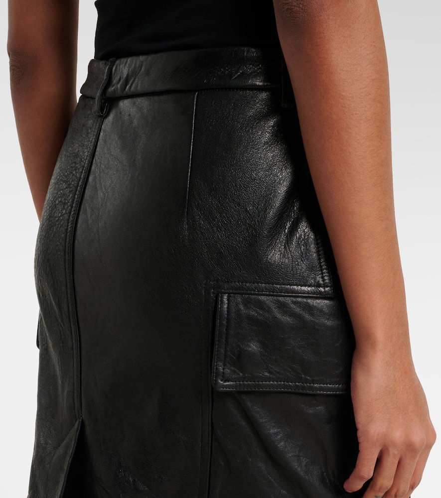 Firbanks leather midi skirt