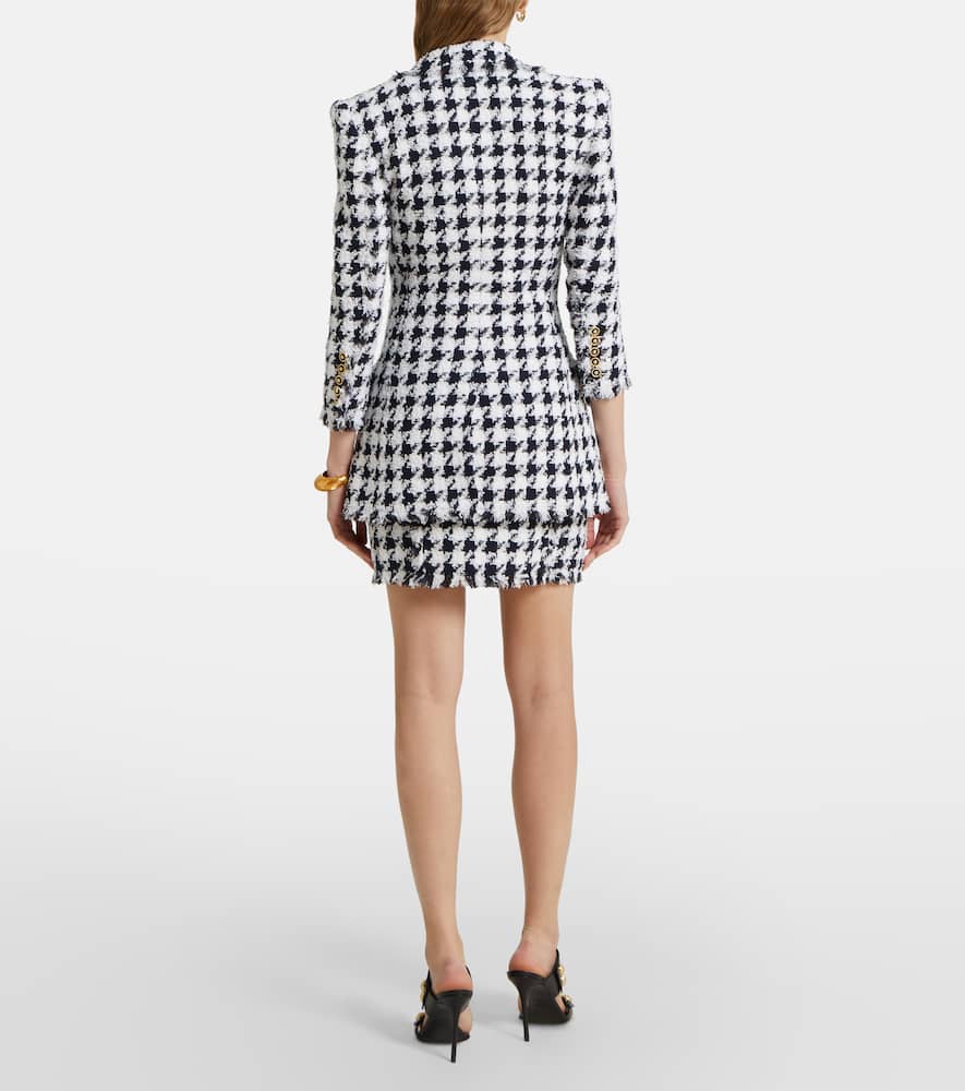 Houndstooth tweed blazer