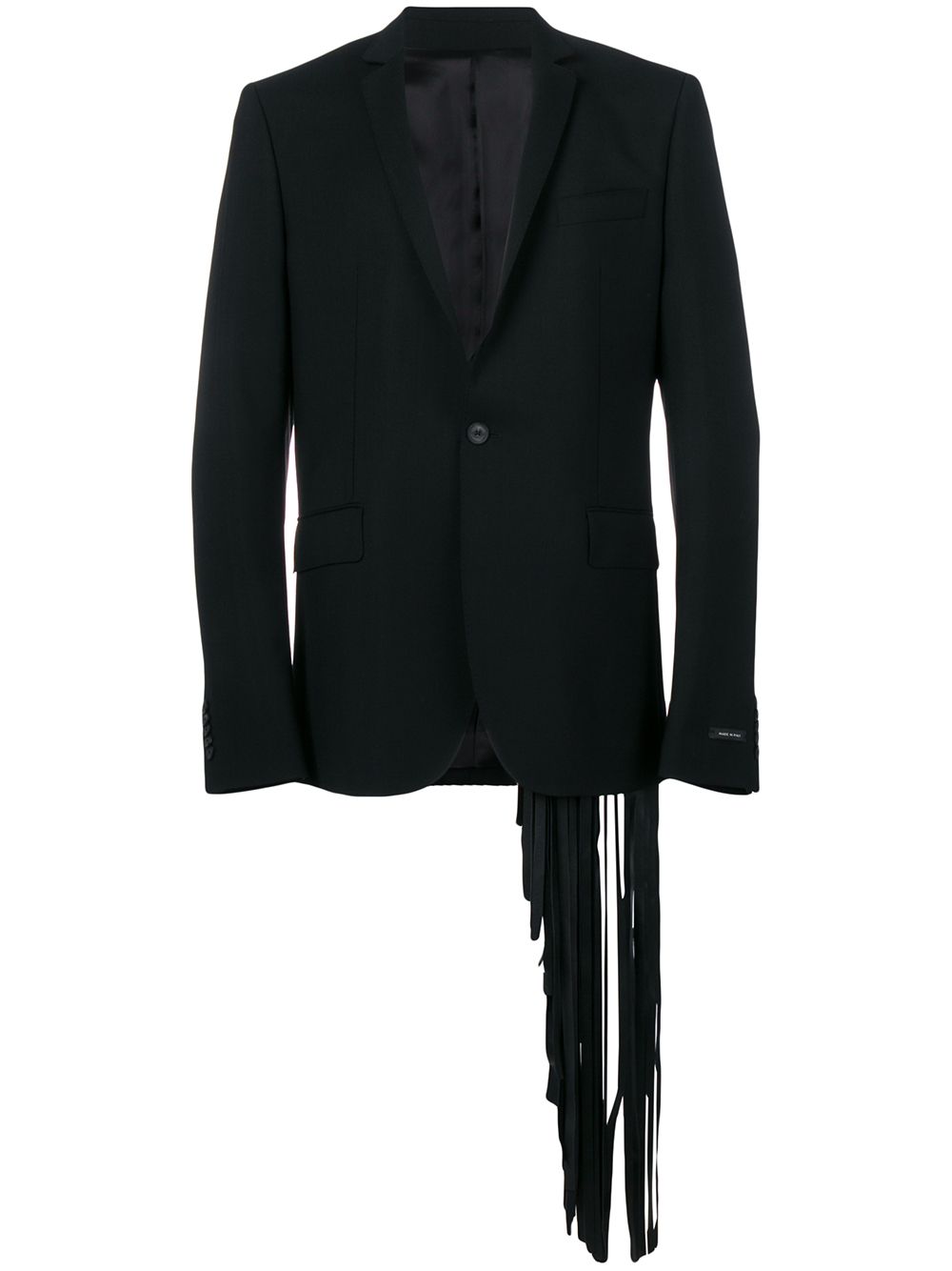 Fringed detail blazer - Blue