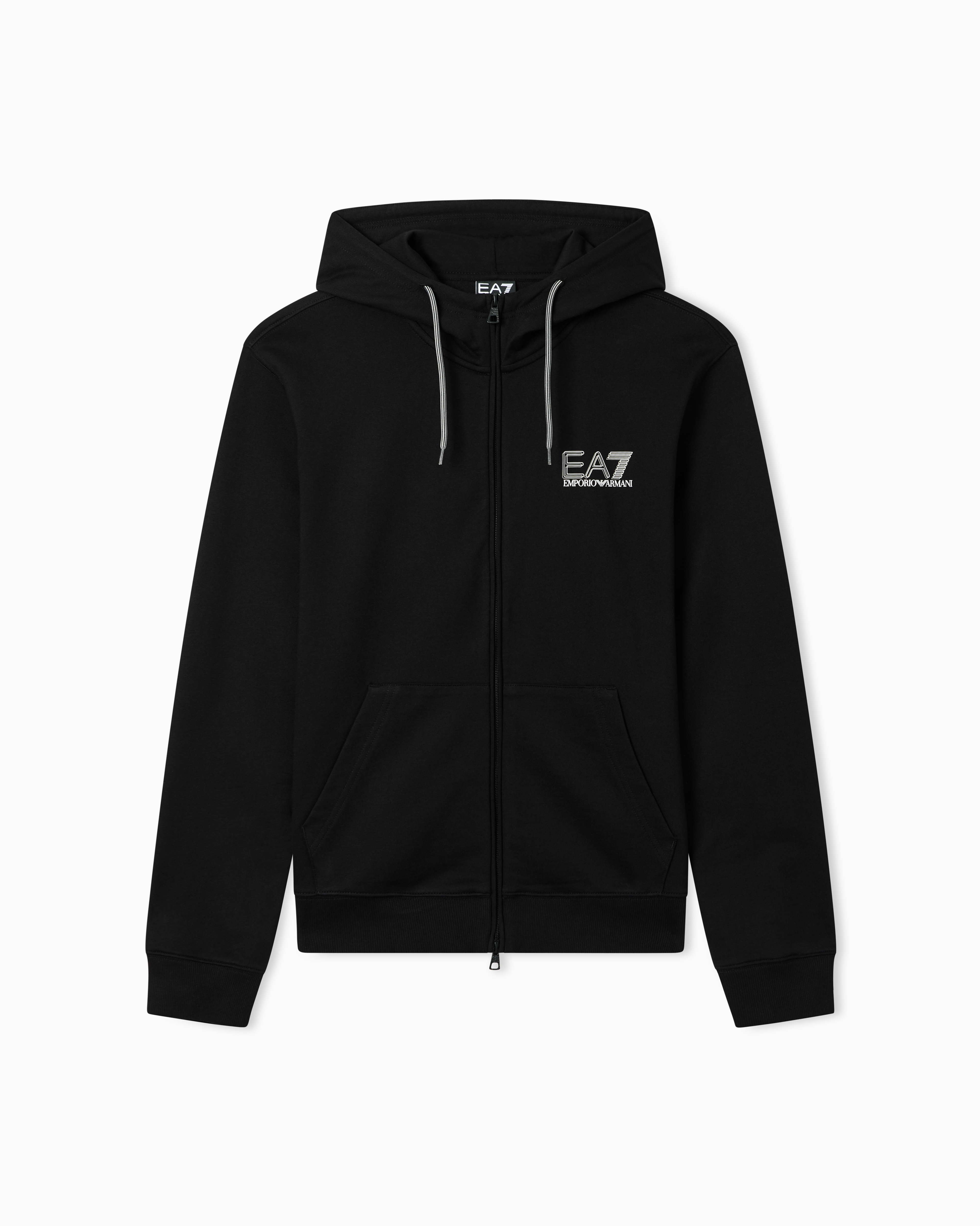 Pure cotton zip-up sweatshirt
