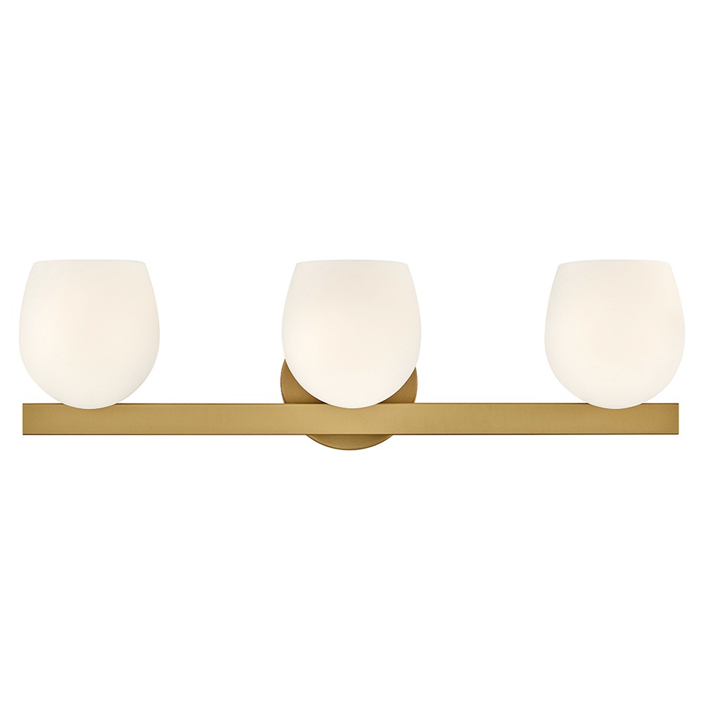 Lacquered Brass LED Bathroom Vanity Light from the Mae Collection