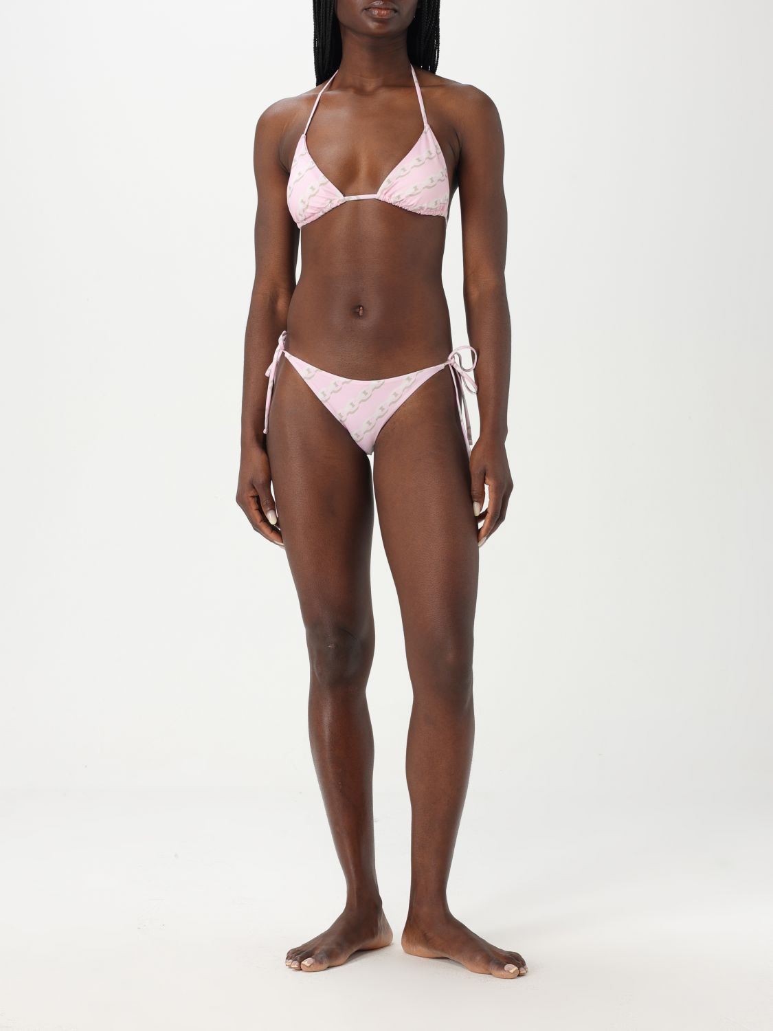 Logo triangle-cup bikini top - Pink