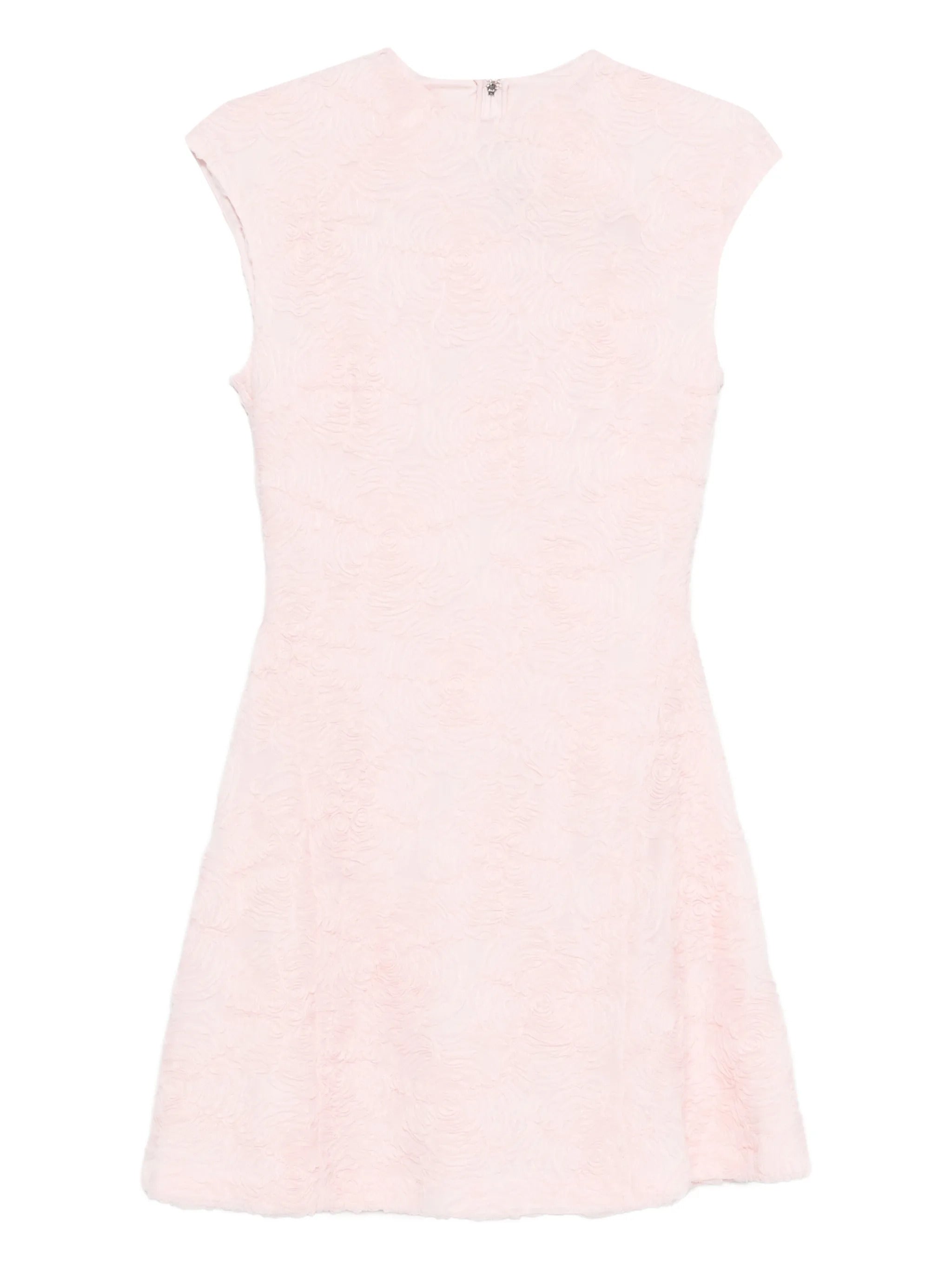 3D Floral Mesh Mini Dress with Sleeveless Zip