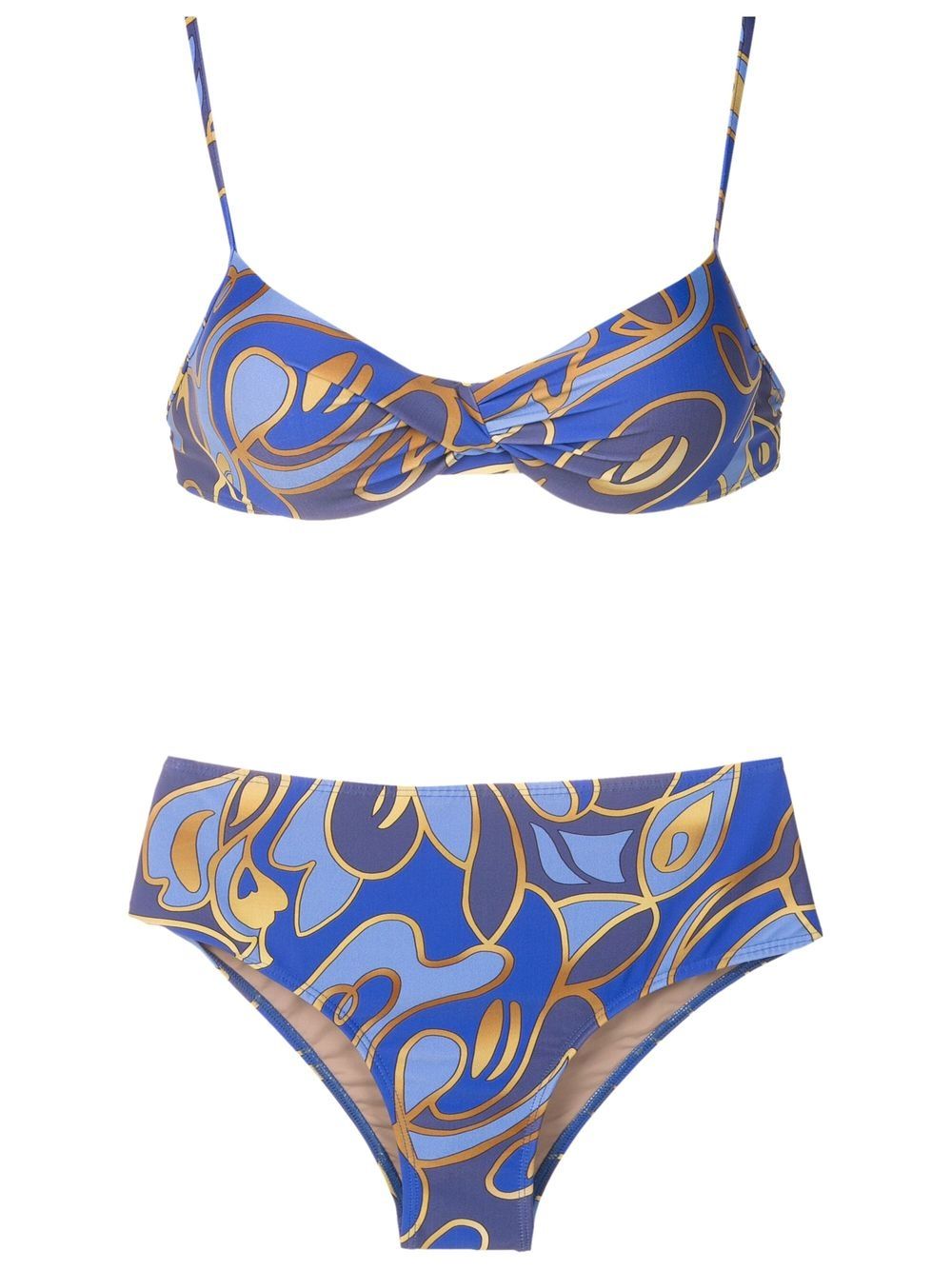 Graphic-print bikini - Blue