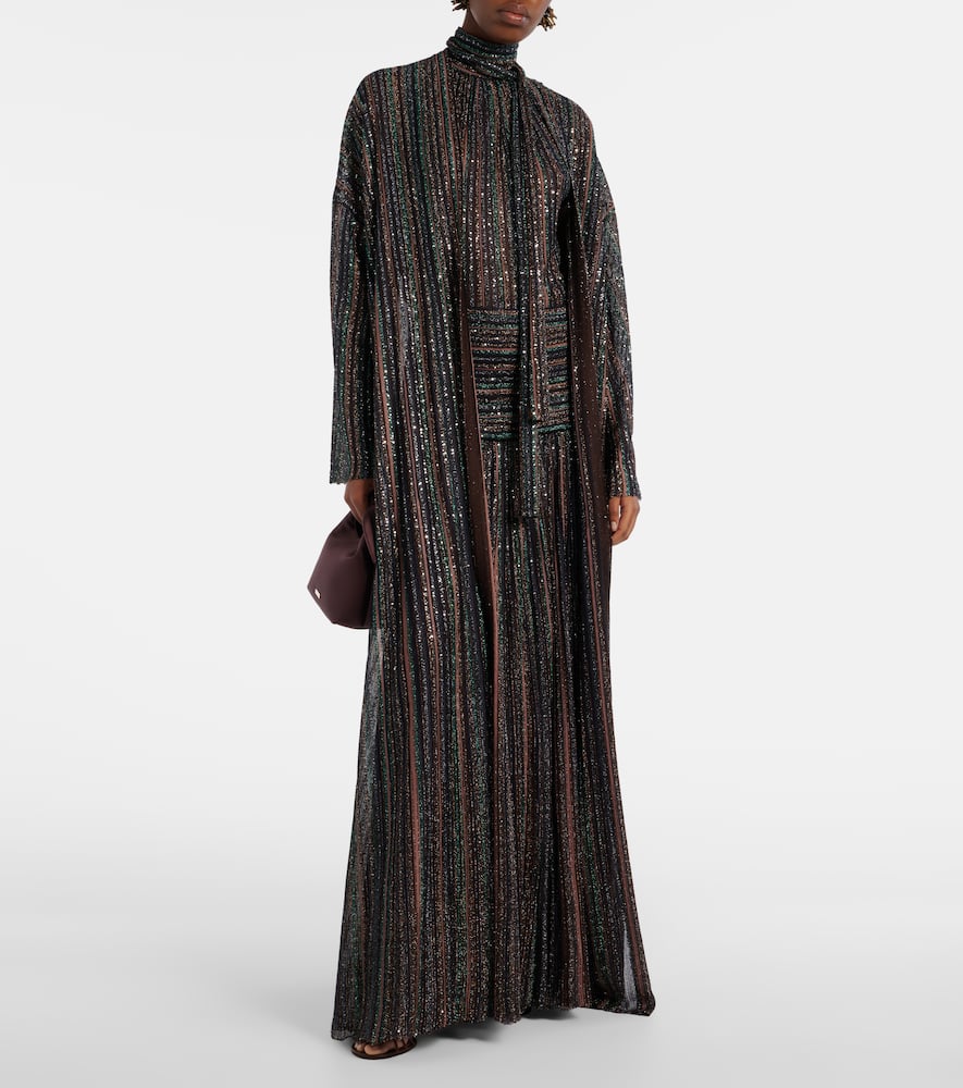 Chevron lamé cardigan