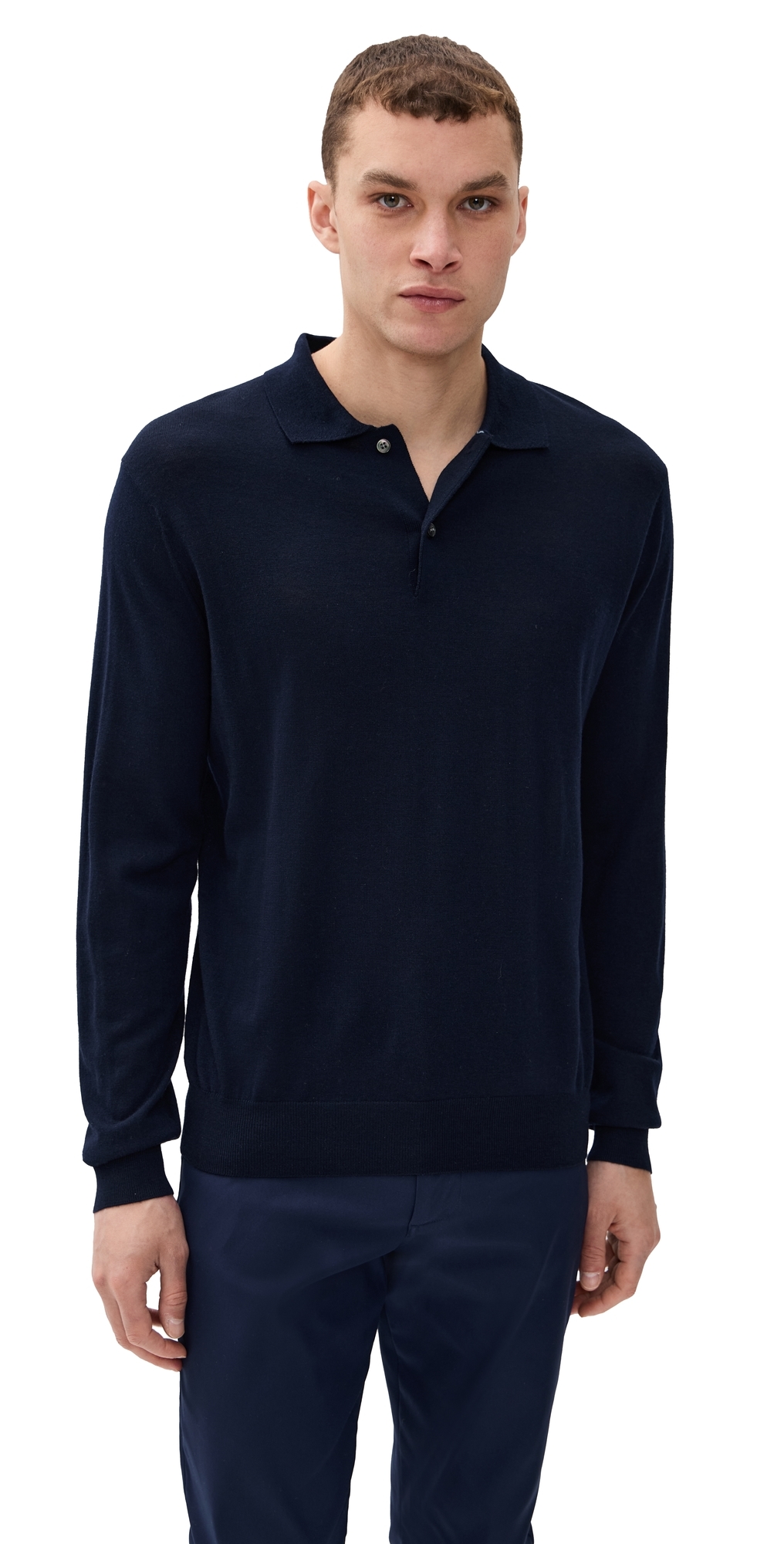 Greyson Saratoga Merino Long Sleeve Polo Sweater MALTESE BLUE