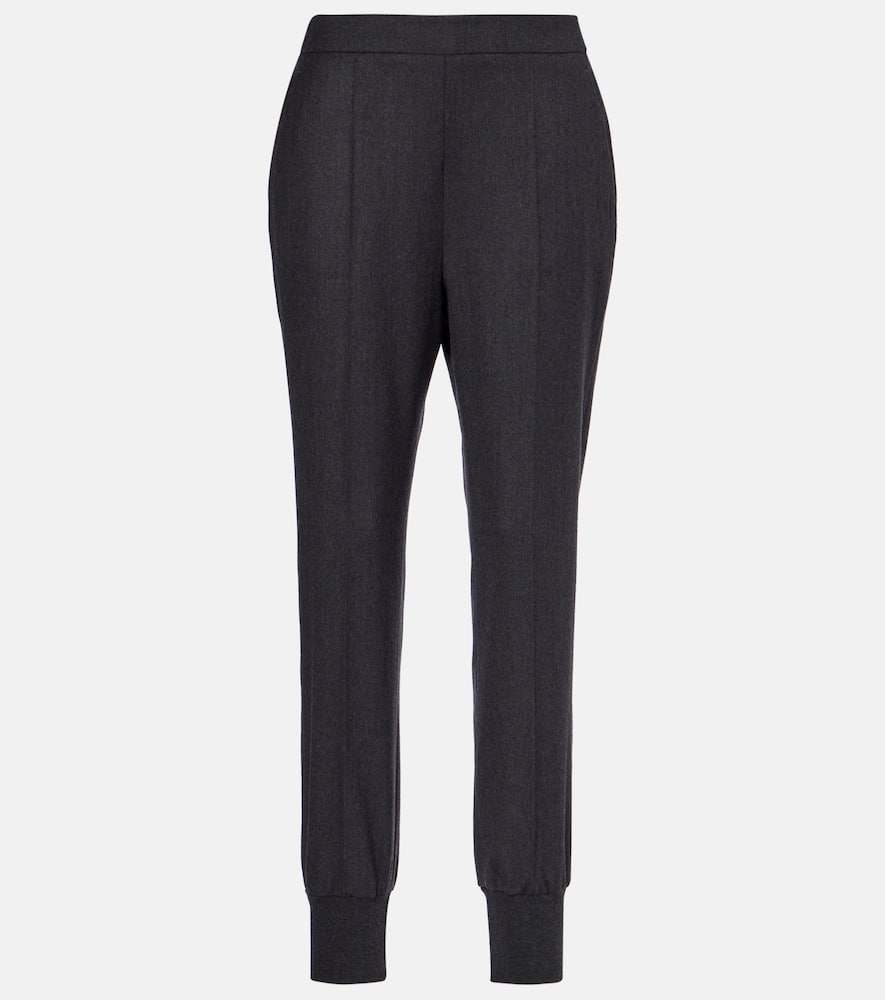 Mid-rise wool tapered sweatpants
