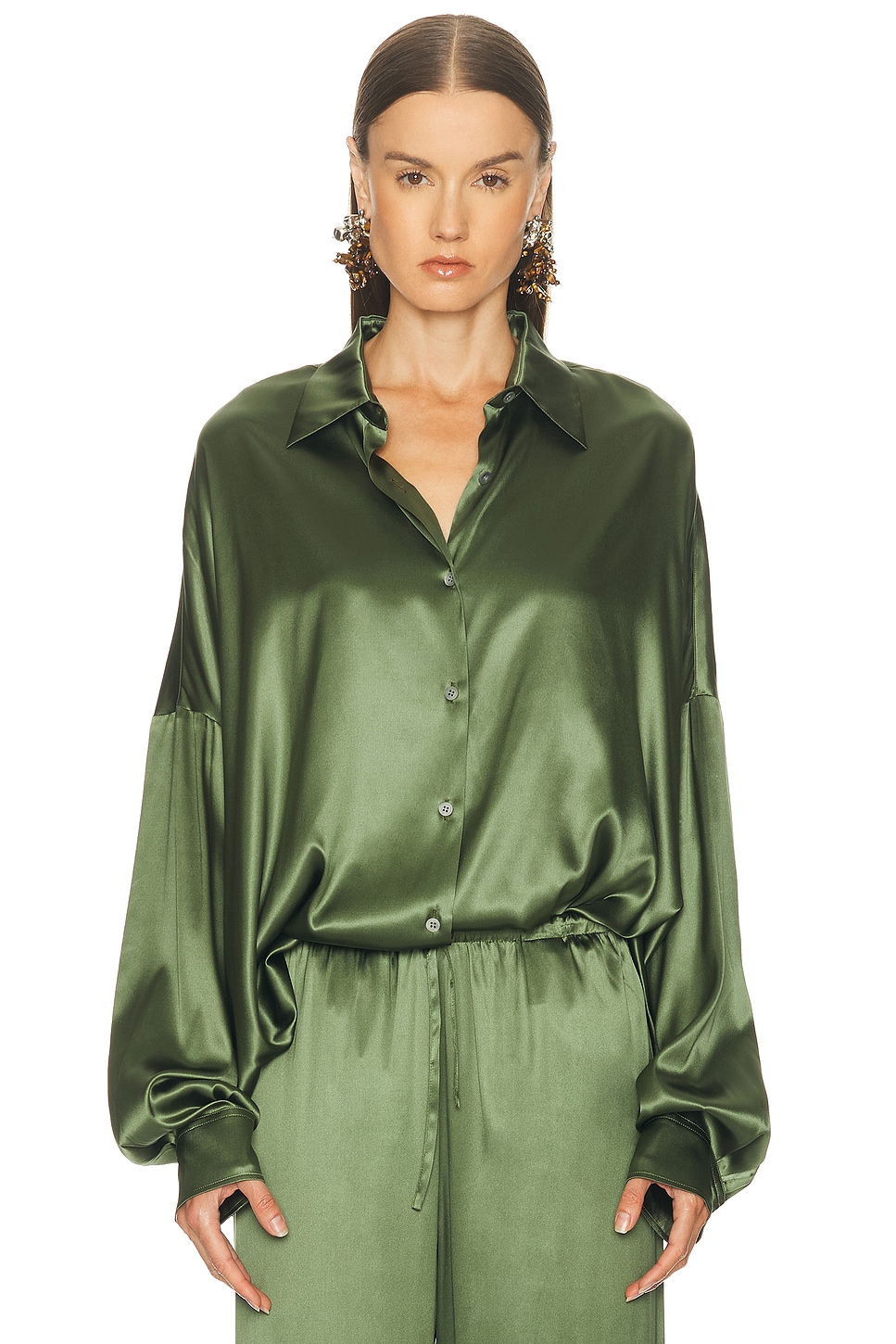 Dries Van Noten Casia Shirt in Green