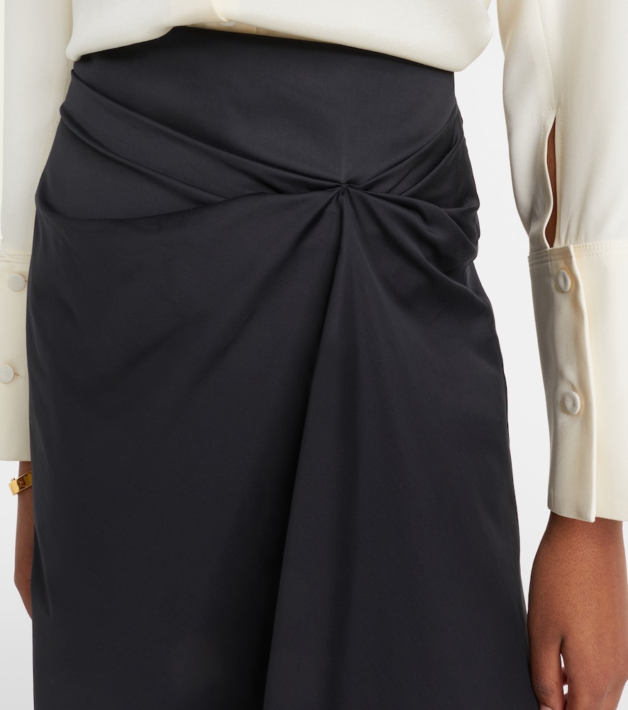 Paggi gathered cotton-blend midi skirt