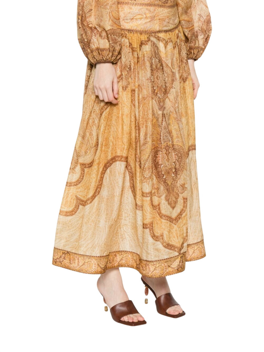 Wanderlust Cotton And Silk Maxi Skirt