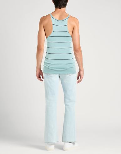Man Tank top Turquoise Size L/XL Linen, Viscose, Cotton