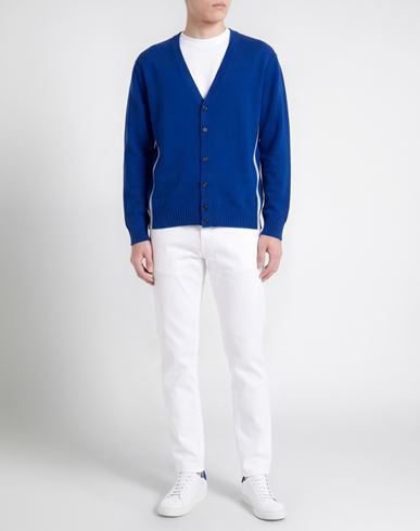 Man Cardigan Blue Size S Wool, Polyamide