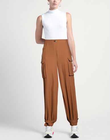 Woman Pants Brown Size 10 Polyester, Elastane