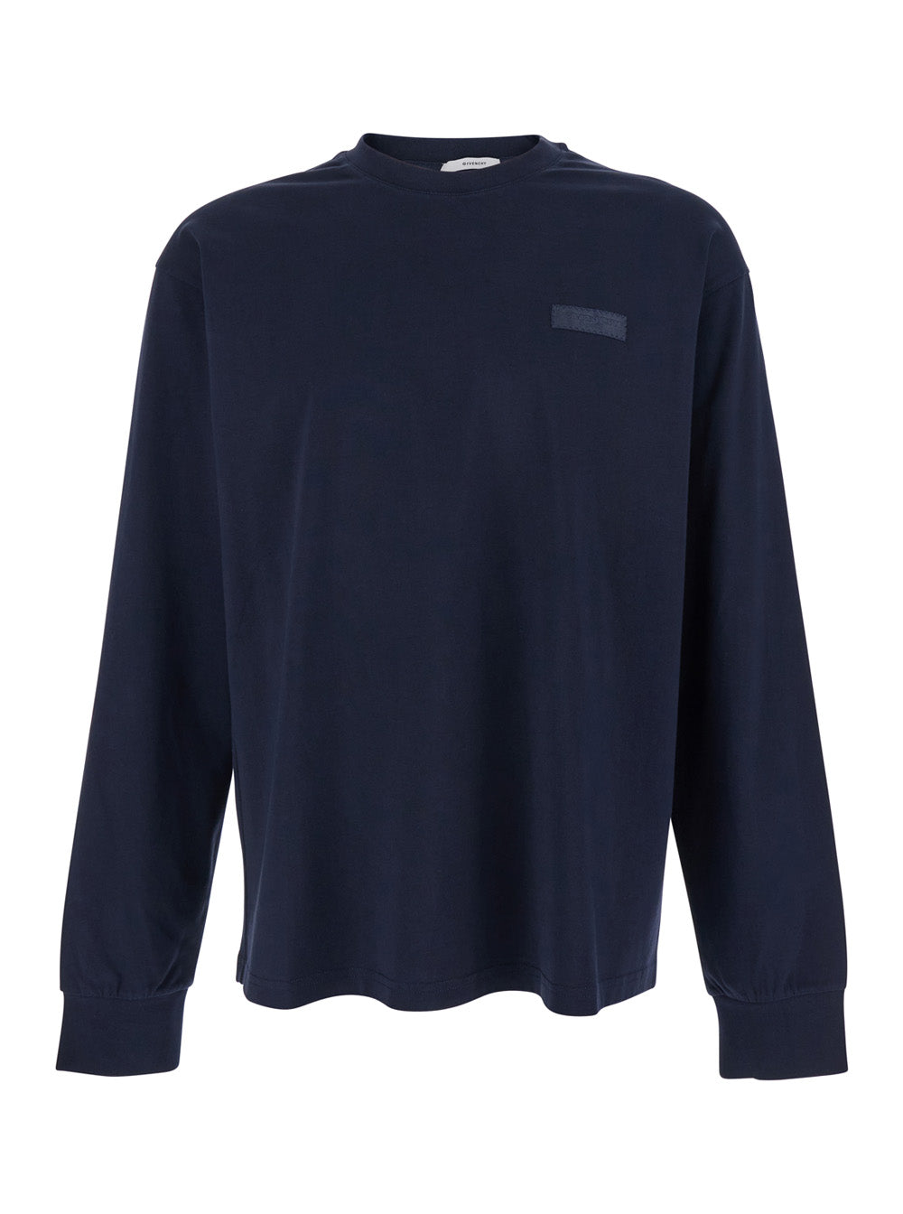 Long-Sleeve Cotton T-Shirt — Navy