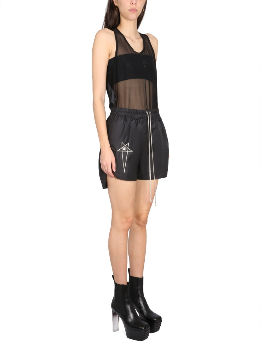 Black Transparent Round Neck Top
