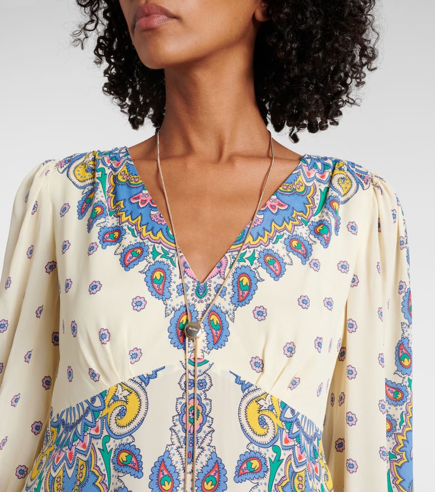 Paisley crêpe de chine midi dress
