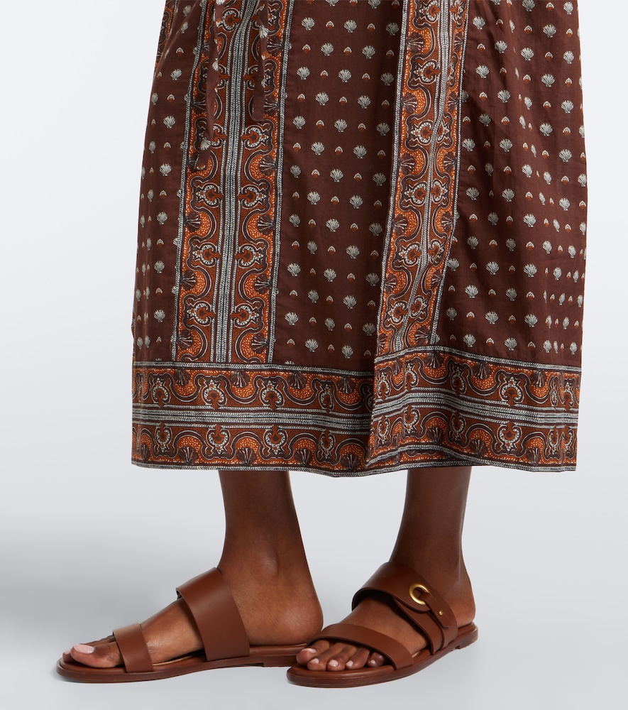 Dôen Amarante printed cotton voile midi dress