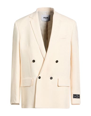 Man Blazer Ivory Size 34 Viscose, Polyester, Elastane
