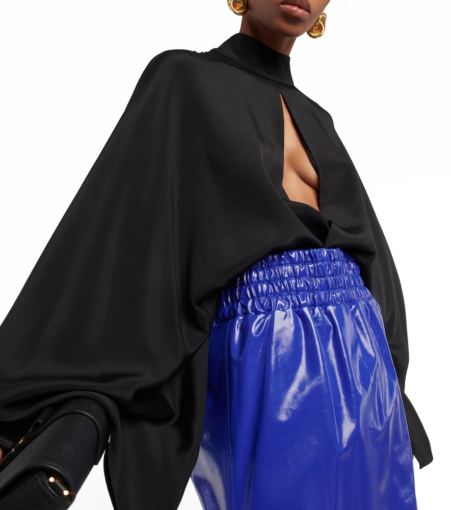 Cutout silk crêpe bodysuit