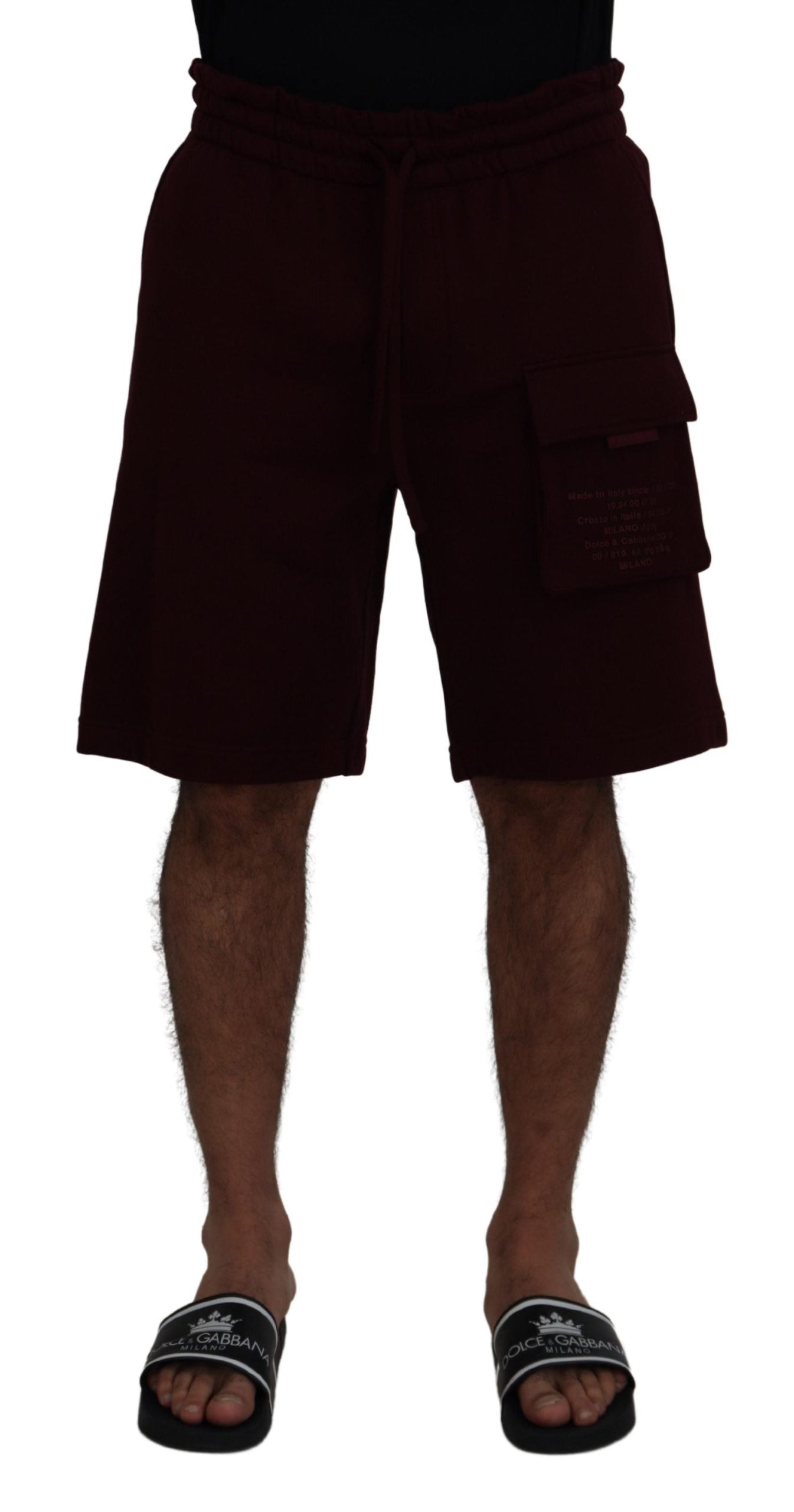 Cargo-Pocket Cargo Shorts — Maroon