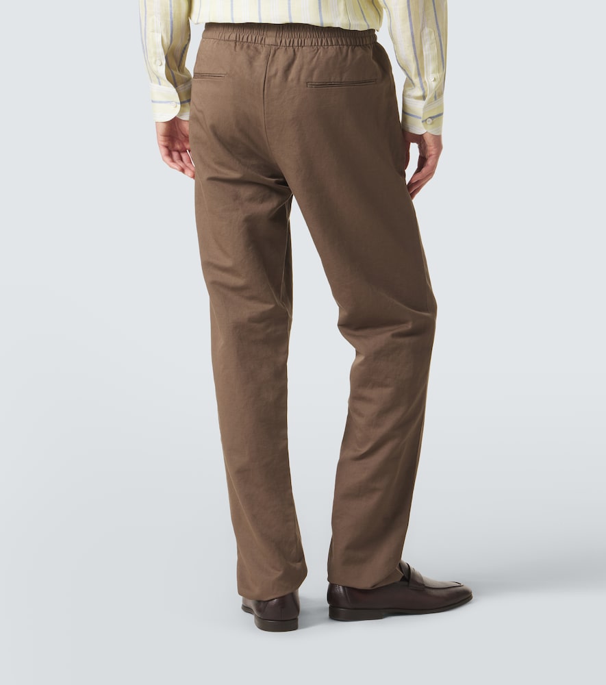 Cotton and linen straight pants