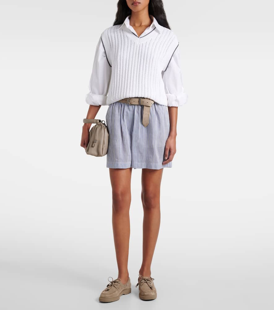 Linen and silk Bermuda short
