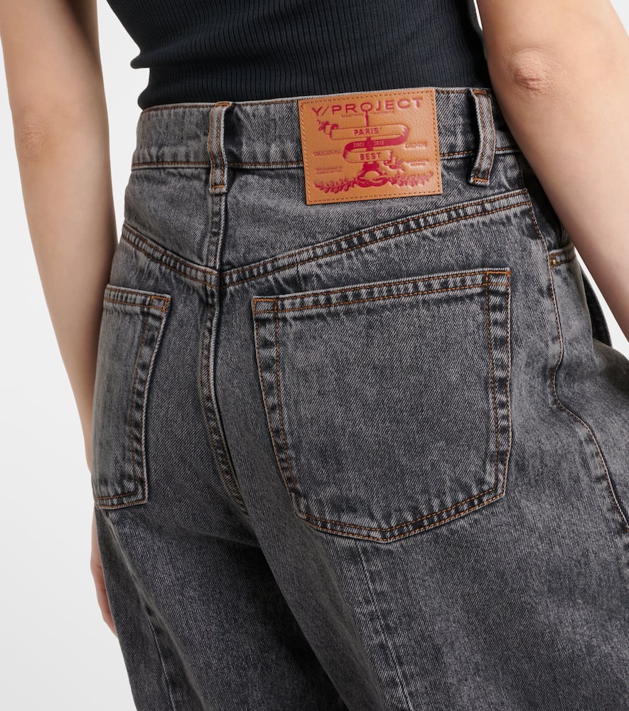 Paneled straight jeans