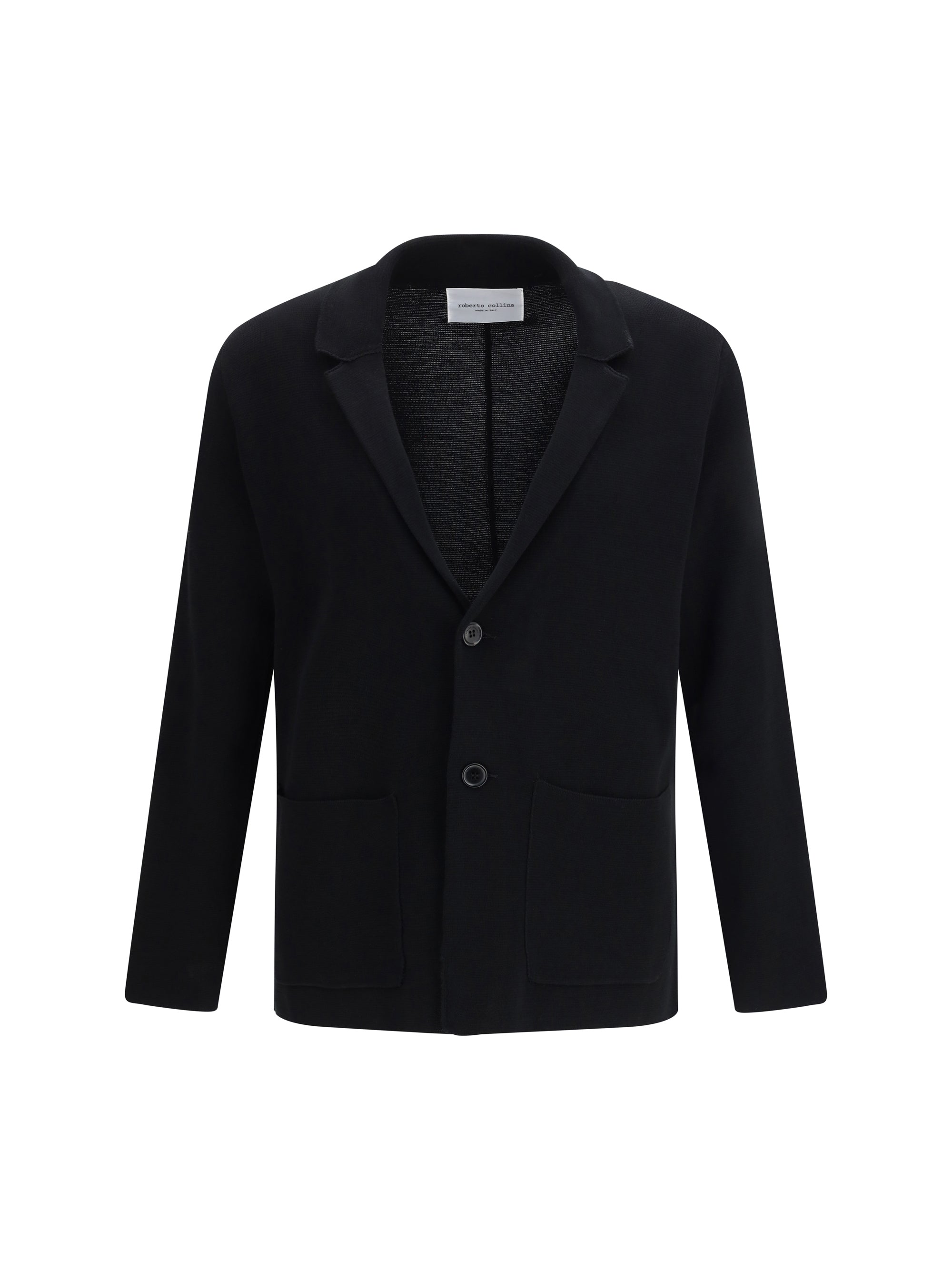 Knit Lapel Blazer — Black