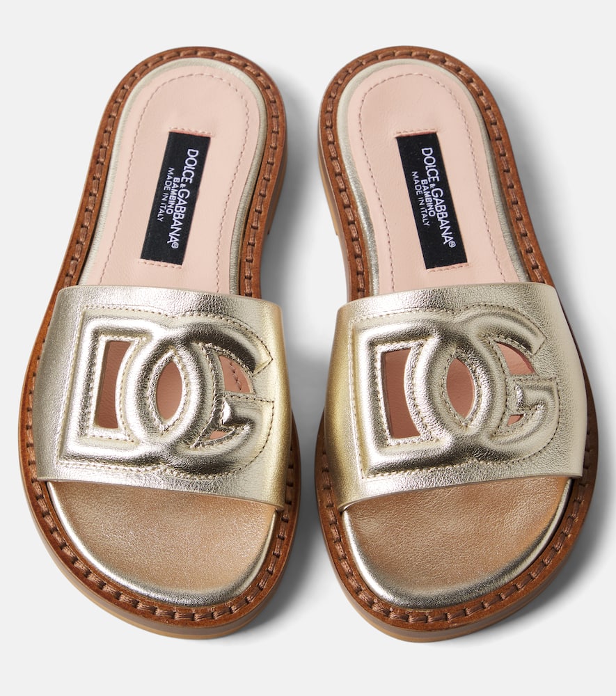 DG metallic leather slides
