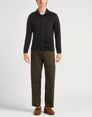 Man Cardigan Black Size L Acrylic, Wool