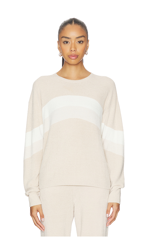 Barefoot Dreams Wavy Pullover in Beige. L. Also in S, XS
