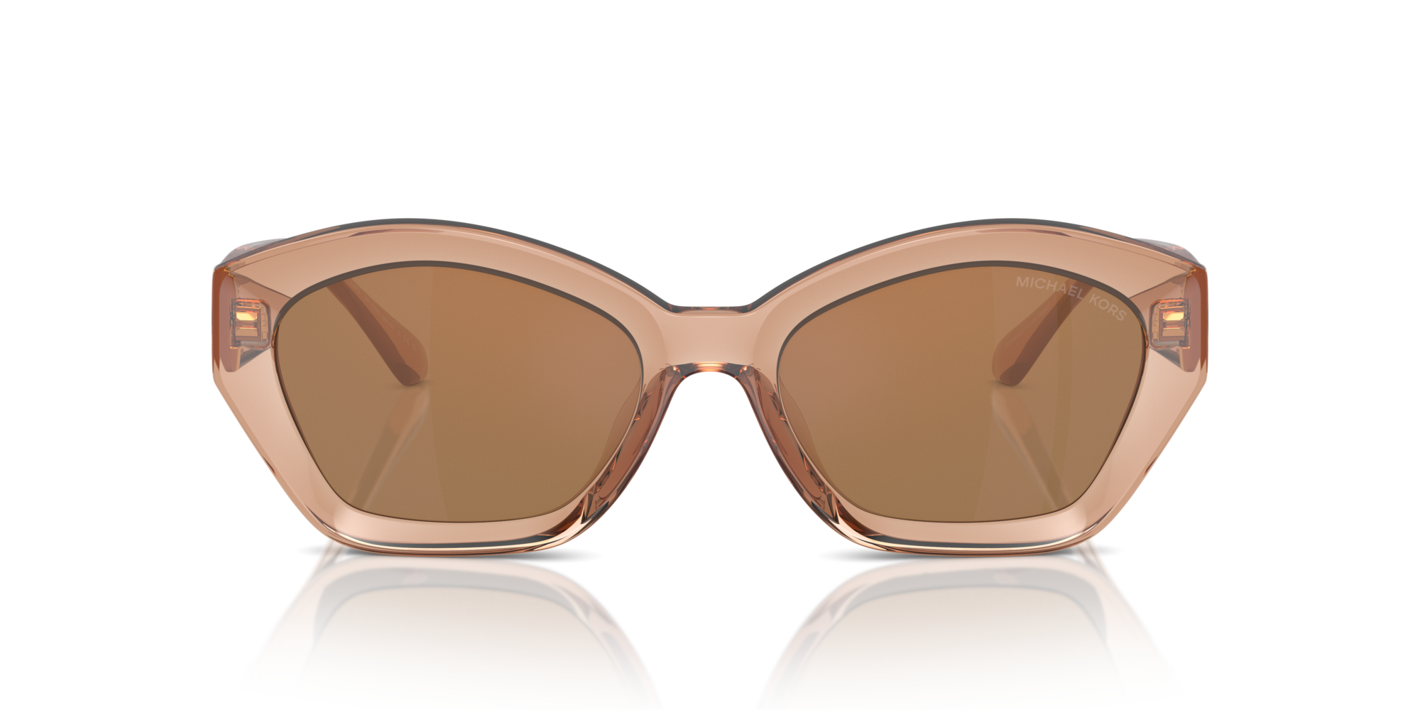 Michael Kors Woman Michael Kors MK2209U BEL AIR 3999/O Sunglasses Injected Brown Brown Geometric Normal Mirror