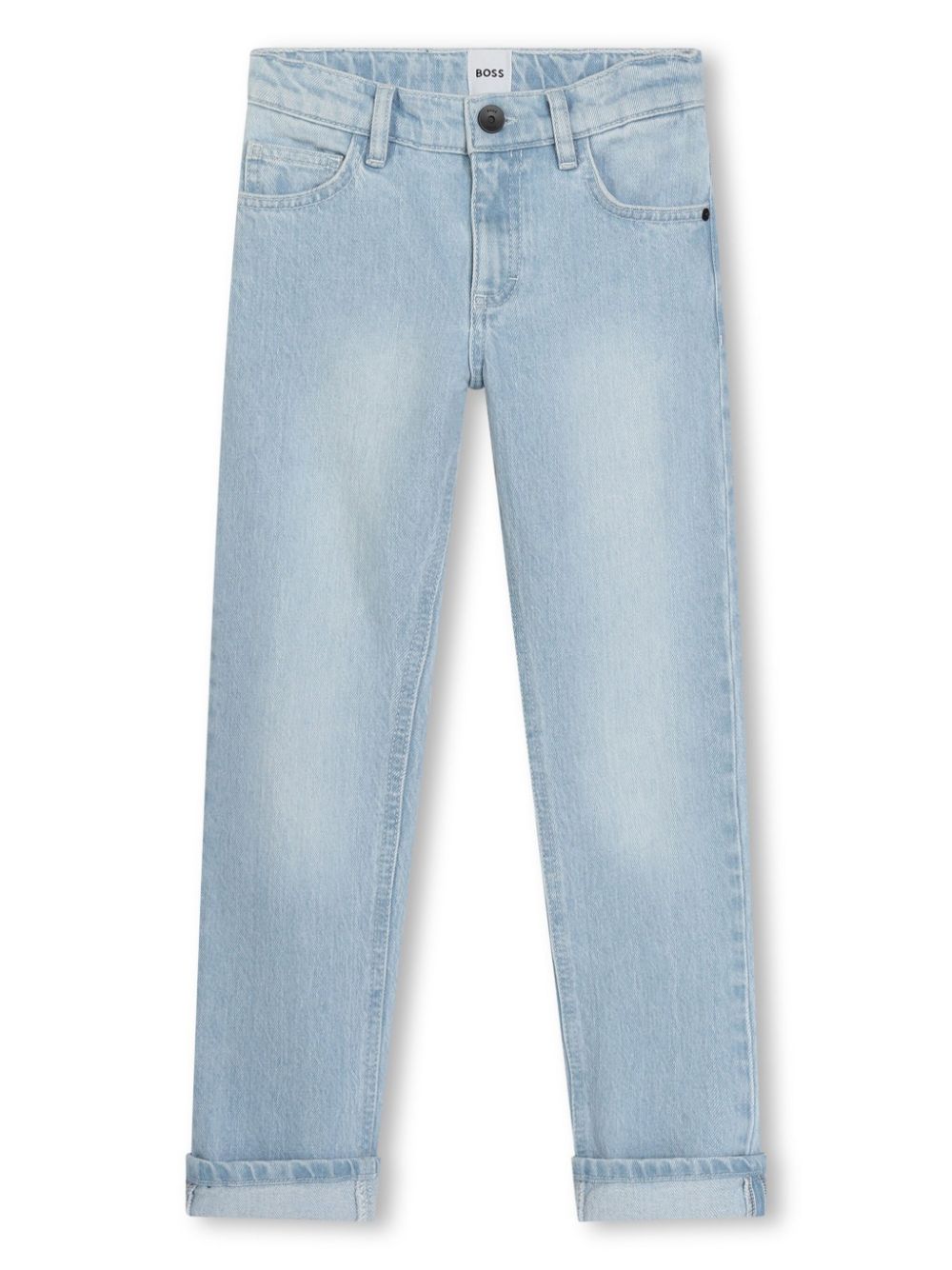Logo-debossed slim-cut jeans - Blue