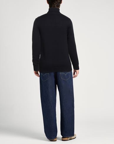 Man Turtleneck Navy Size 38 Merino Wool