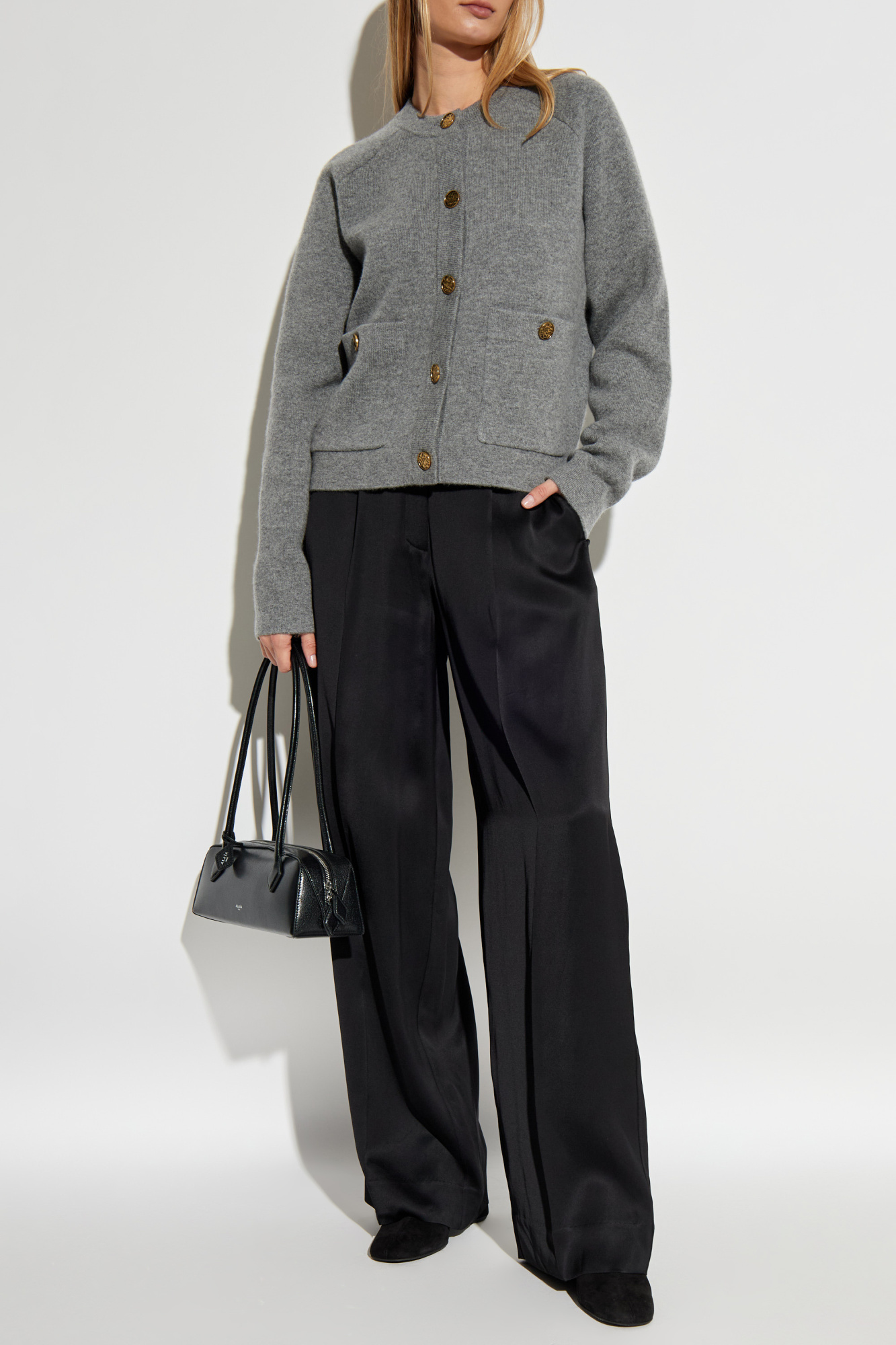 Cardigan With Pockets, Women's, Grey
