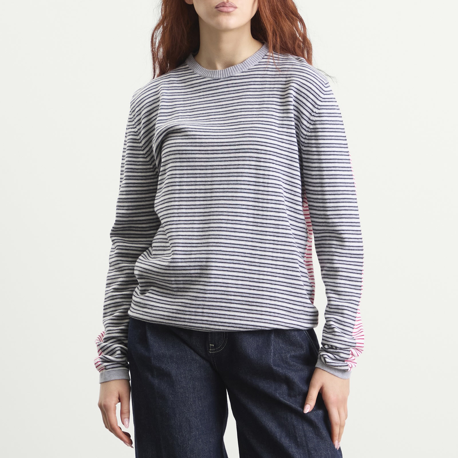 Women's Pablo Stripes Jumper Grey/Pink