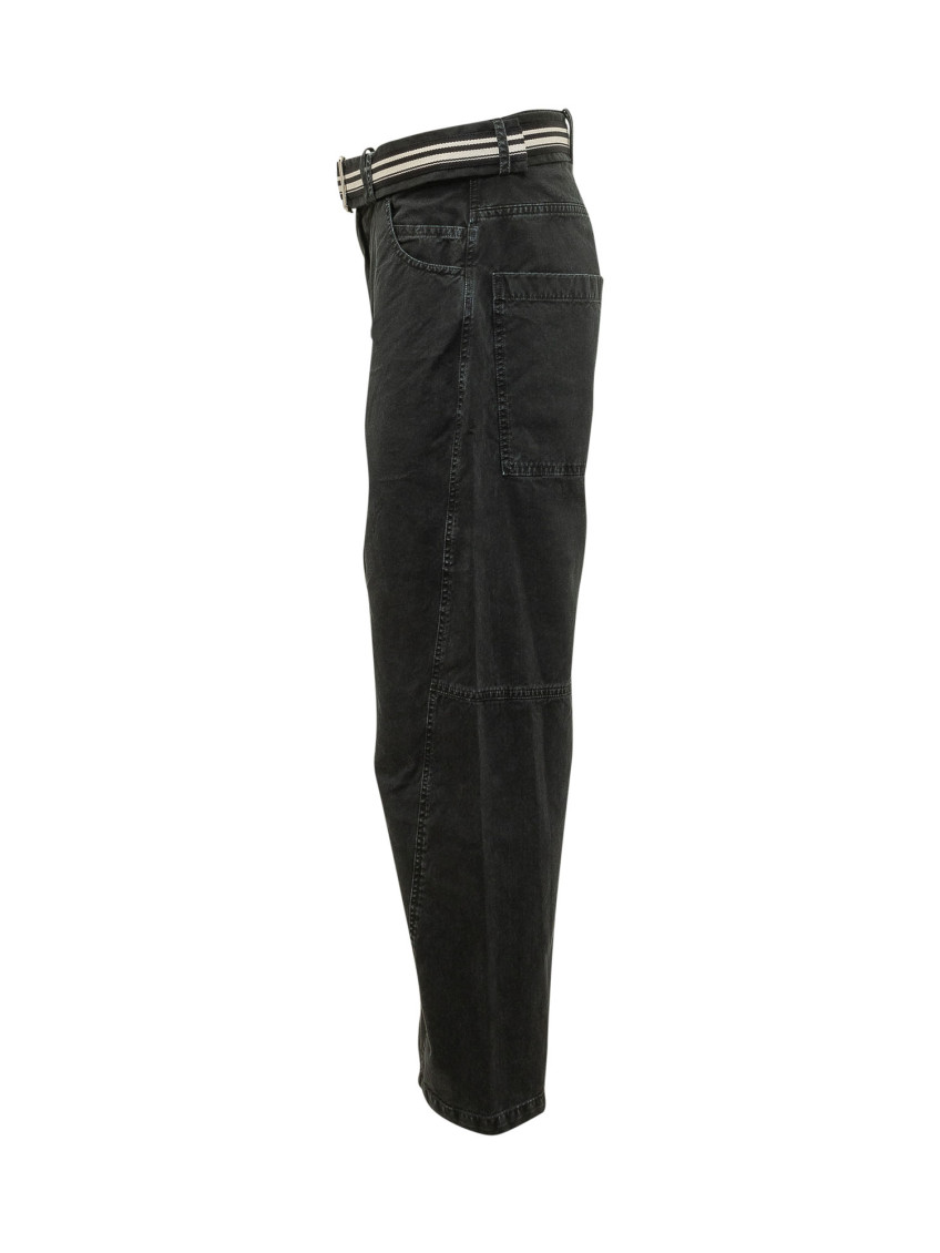 Black Loose Flat Front Pants
