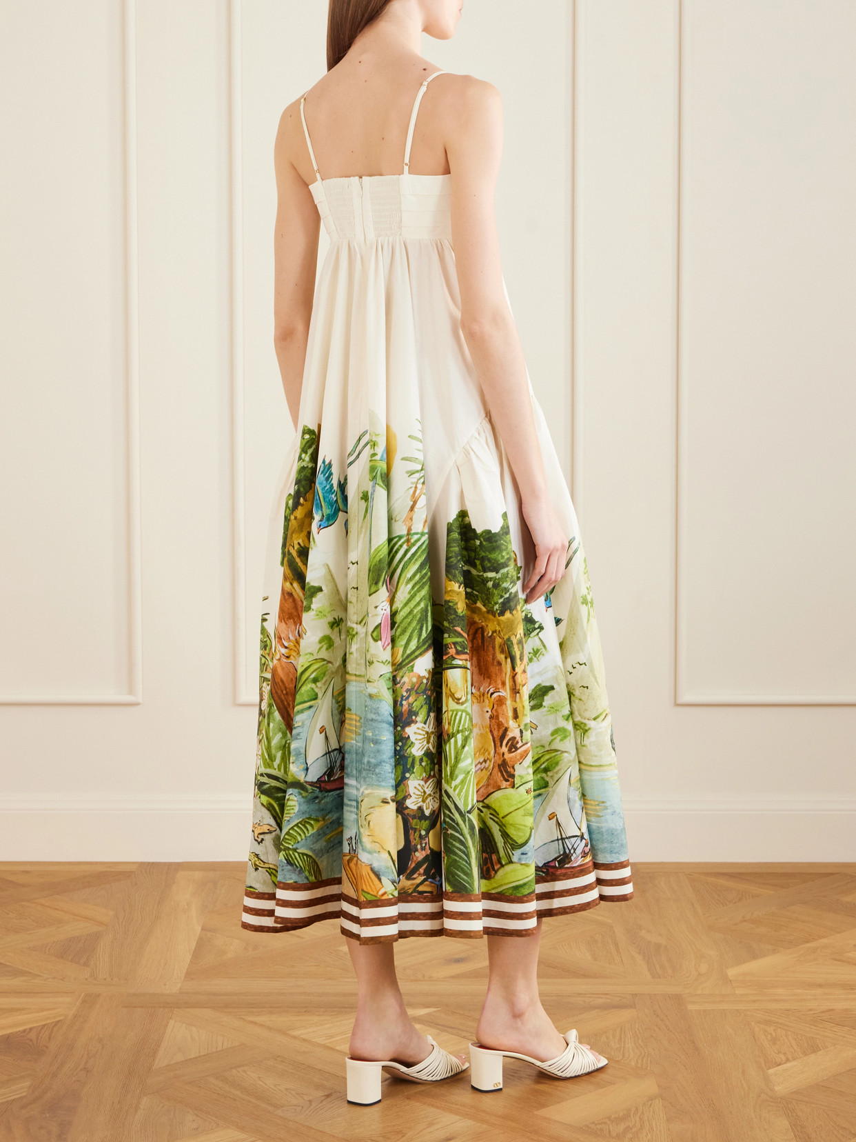 Printed Organic Cotton Midi Dress - Multi