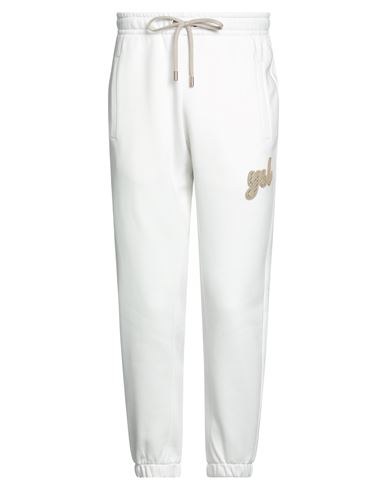 Yes London Man Pants White Size XL Cotton, Polyester, Elastane