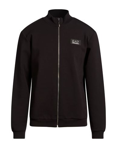 Man Sweatshirt Black Size 3XL Cotton, Polyester, Elastane