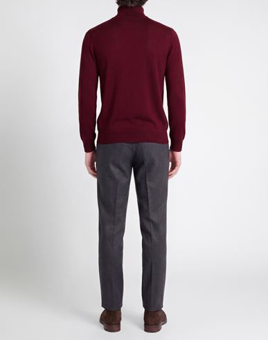 Man Turtleneck Burgundy Size 36 Merino Wool