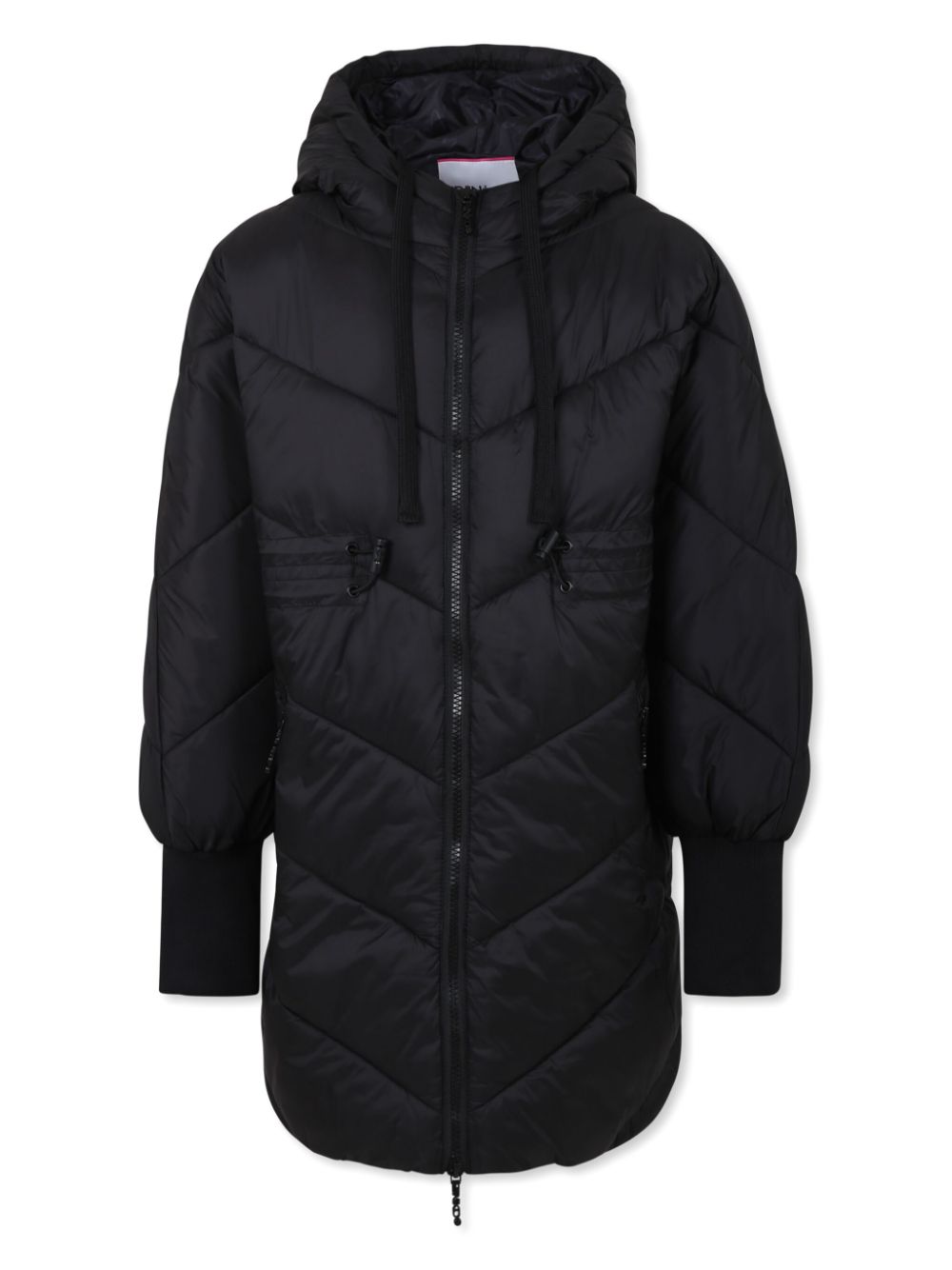 Chevron-quilted coat - Black