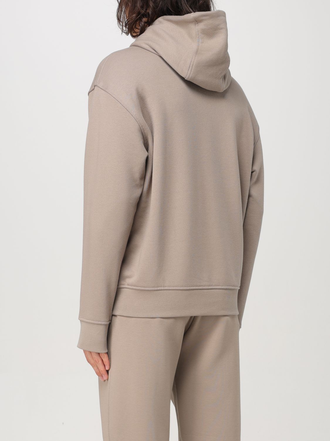 Embossed-logo jersey hoodie - Blue