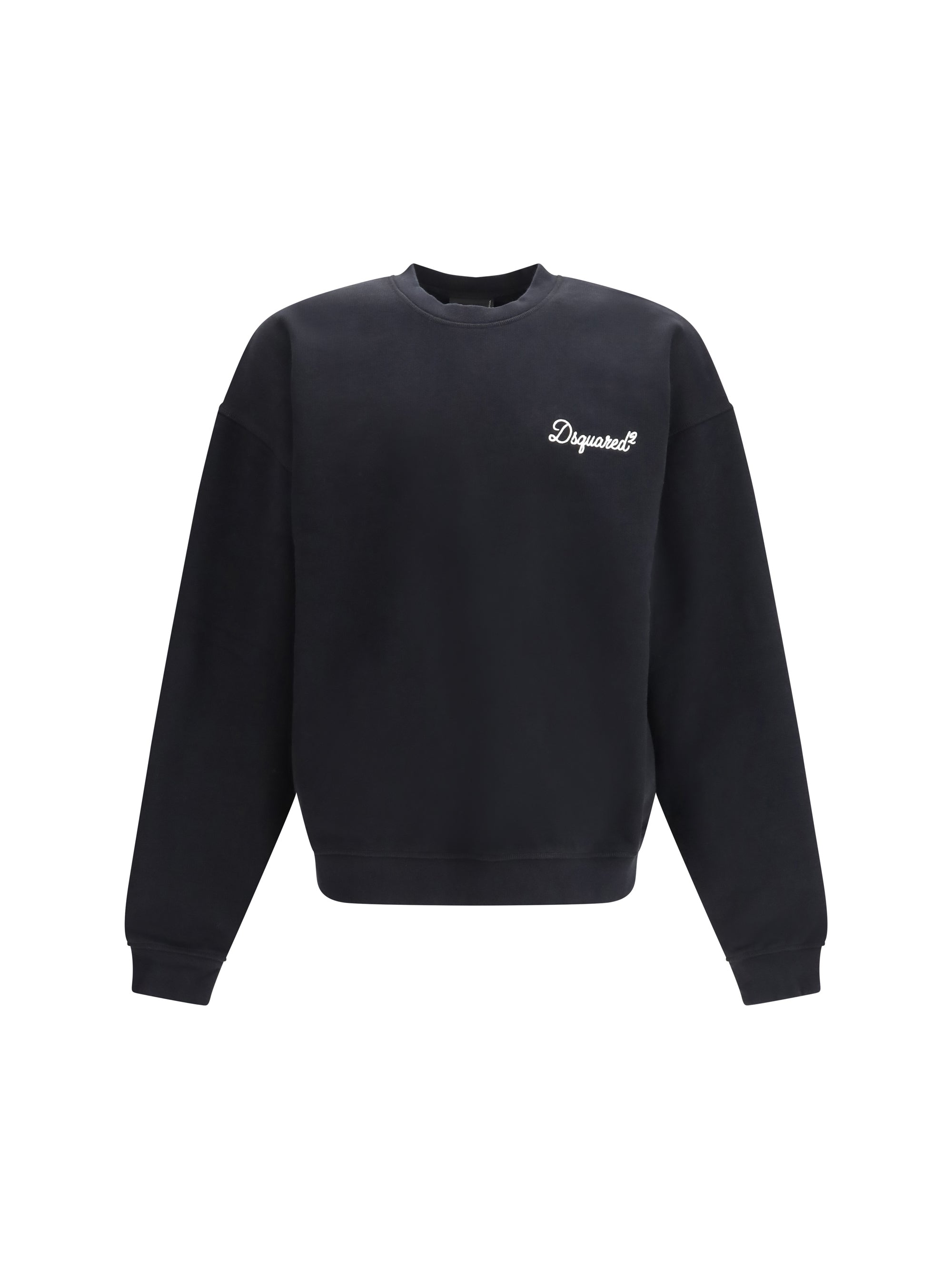 Logo-Embroidered Cotton Sweatshirt — Black