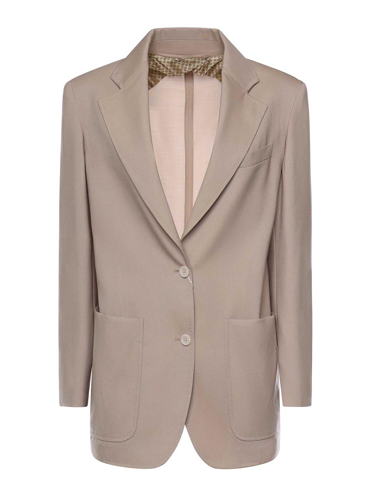 Single-Breasted Wool Blend Blazer