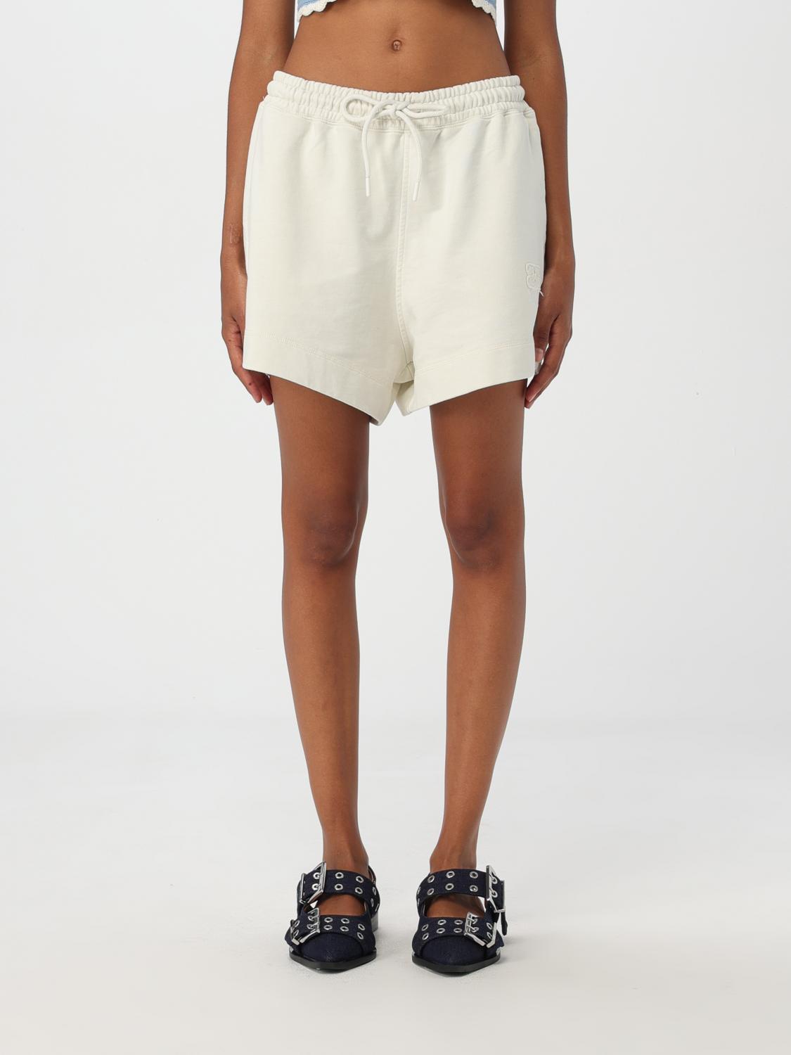 Logo-embroidered organic cotton shorts - Neutrals