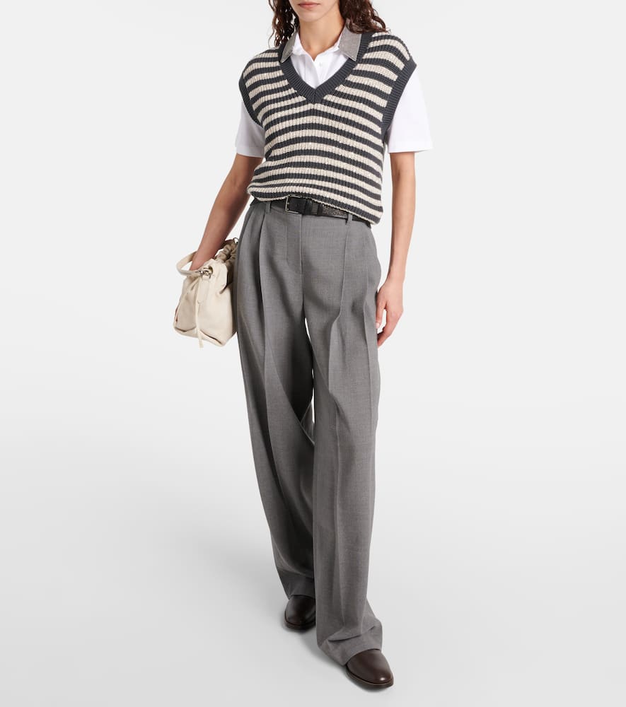 Wool wide-leg pants