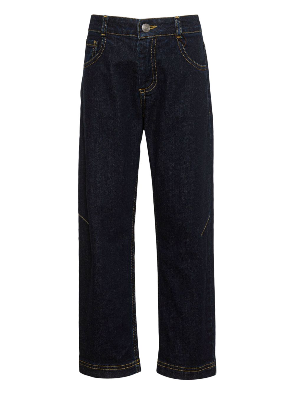 Topstitched straight jeans - Blue